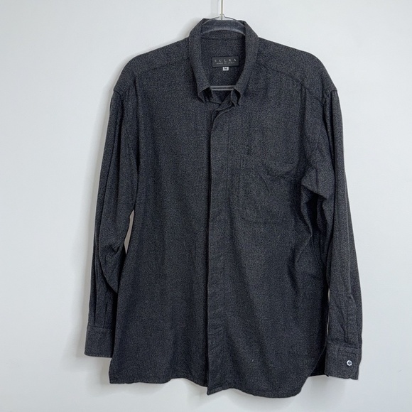 SULKA Gray 100% Cotton Shacket Shirt Men's Size M Casual Made in ItalySULKA Gray - Picture 1 of 11